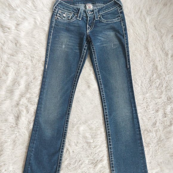 True Religions Women's Blue Disco Billy Big T Denim Jeans Siz 25 - Picture 3 of 11